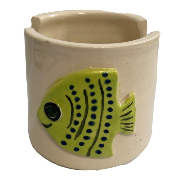 Handmade Other - Ceramic Hand Crafted FISH Sponge Holder 3" Tall x 3.5 Base